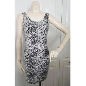 H&M Divided Black & White Speckled Cocktail Mini Tank Dress Size 6 Low back